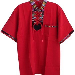 RED TSHIRT L SIZE WITH DESIGNS FROM PERU